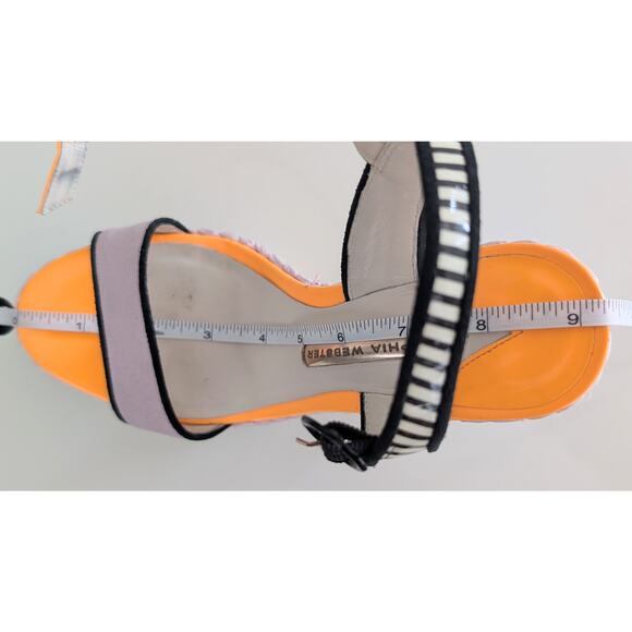 Women's Sophia Webster Lucita Wedge Sandals Multicolor Suede & Leather Size 7 - Picture 11 of 11